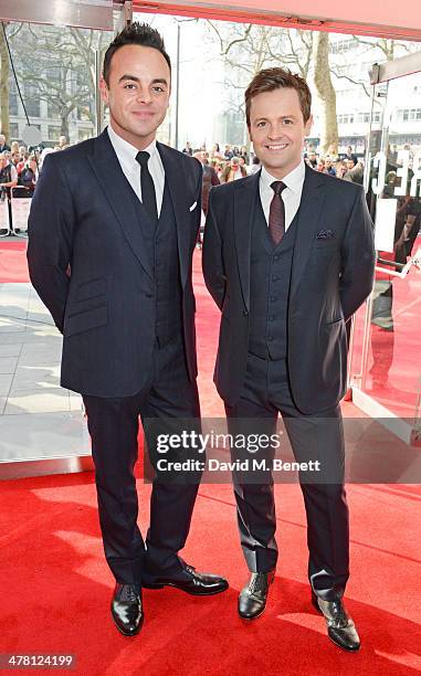 Anthony McPartlin and Declan Donnelly aka Ant and Dec attend The Prince's Trust & Samsung Celebrate Success Awards at Odeon Leicester Square on March...