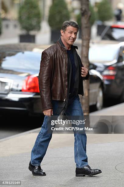 Actor Sylvester Stallone is seen on March 11, 2014 in New York City.