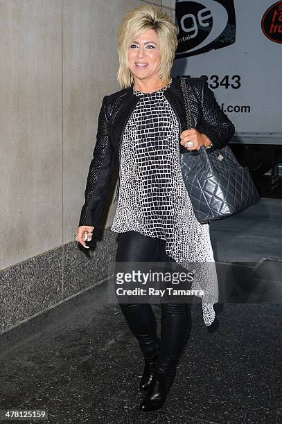 Television personality Theresa Caputo enters the "Today Show" taping at the NBC Rockefeller Center Studios on March 11, 2014 in New York City.