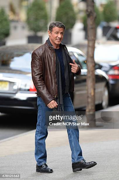 Actor Sylvester Stallone is seen on March 11, 2014 in New York City.