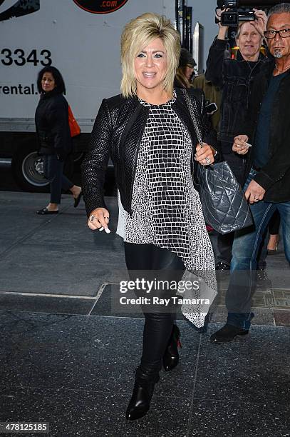 Television personality Theresa Caputo enters the "Today Show" taping at the NBC Rockefeller Center Studios on March 11, 2014 in New York City.