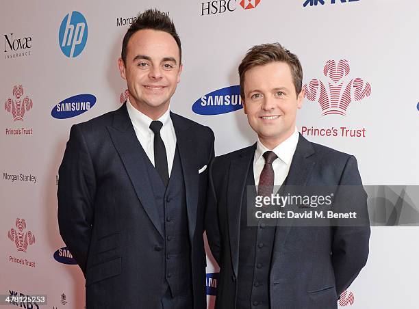 Anthony McPartlin and Declan Donnelly aka Ant and Dec attend The Prince's Trust & Samsung Celebrate Success Awards at Odeon Leicester Square on March...