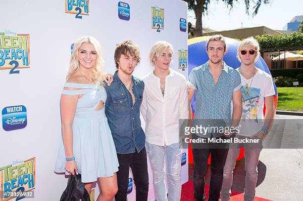 The Band R5 attends the premiere of Disney Channel's "Teen Beach 2" at Walt Disney Studios on June 22, 2015 in Burbank, California.