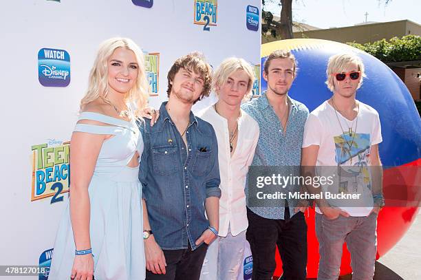 The Band R5 attends the premiere of Disney Channel's "Teen Beach 2" at Walt Disney Studios on June 22, 2015 in Burbank, California.