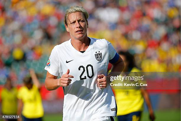 Abby Wambach of the United StaAbby Wambach looks on while taking on Colombia in the FIFA Women's World Cup 2015 Round of 16 match at Commonwealth...