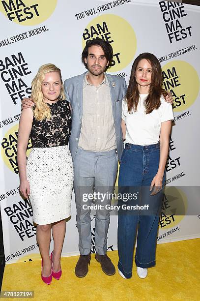 Director Alex Ross Perry and actors Elisabeth Moss and Katherine Waterston attend "Queen Of Earth" premiere during BAMcinemaFest 2015 at BAM Peter...