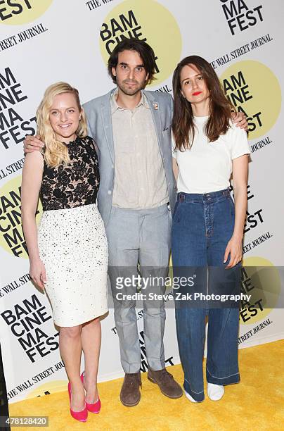 Elisabeth Moss, Alex Ross Perry and Katherine Waterston attend "Queen Of Earth" premiere at BAMcinemaFest 2015 at BAM Peter Jay Sharp Building on...
