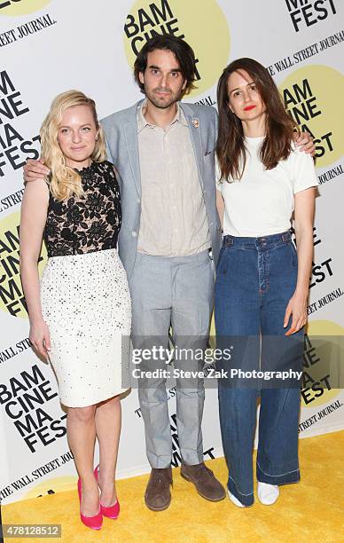 Elisabeth Moss, Alex Ross Perry and Katherine Waterston attend "Queen Of Earth" premiere at BAMcinemaFest 2015 at BAM Peter Jay Sharp Building on...