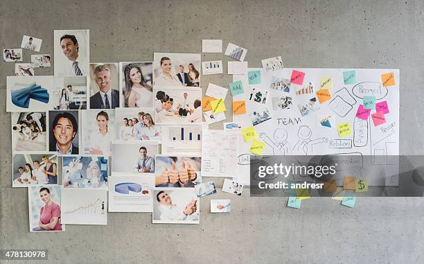 business wall chart - inspiration board stock pictures, royalty-free photos & images