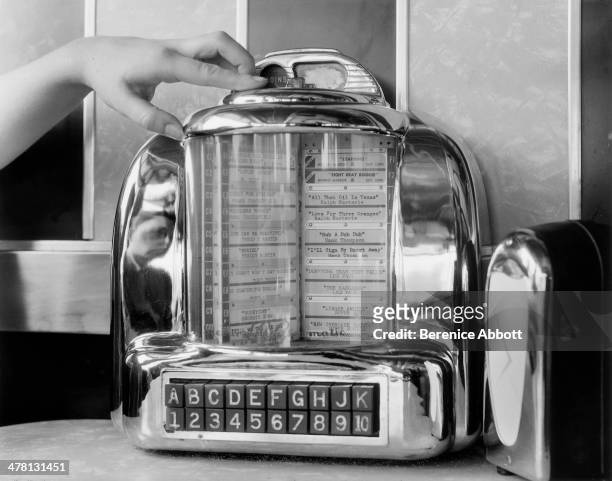 Table Jukebox in Diner, US Route 1, New Jersey, United States, 1954.