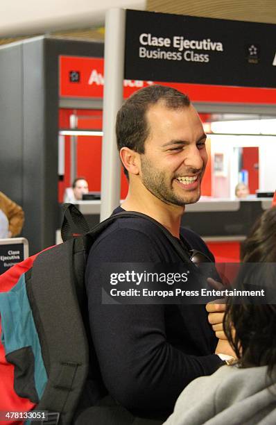 Contestant of 'Supervivientes 2014' Tv show, Antonio Tejado is seen at Barajas Airport to travel to Honduras to shoot the Tv show on March 12, 2014...