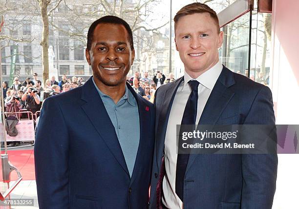 Andi Peters and Chris Ashton attend The Prince's Trust & Samsung Celebrate Success Awards at Odeon Leicester Square on March 12, 2014 in London,...