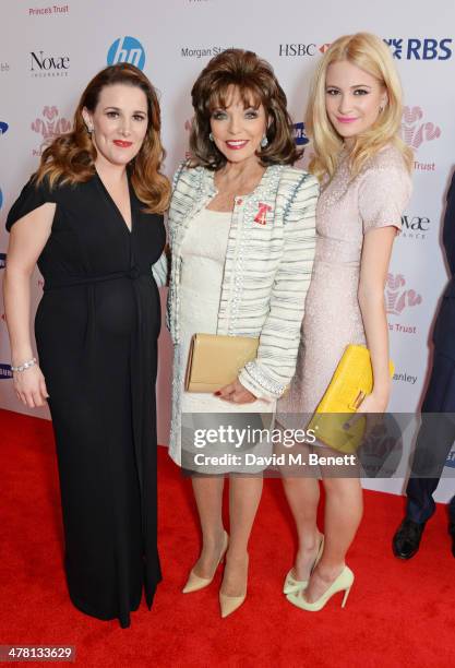 Sam Bailey, Joan Collins and Pixie Lott attend The Prince's Trust & Samsung Celebrate Success Awards at Odeon Leicester Square on March 12, 2014 in...