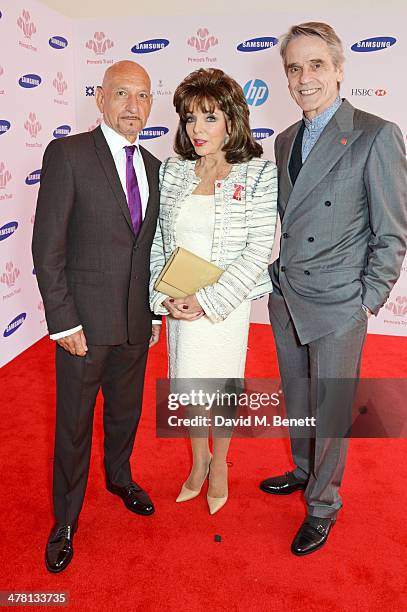 Sir Ben Kingsley, Joan Collins and Jeremy Irons attend The Prince's Trust & Samsung Celebrate Success Awards at Odeon Leicester Square on March 12,...