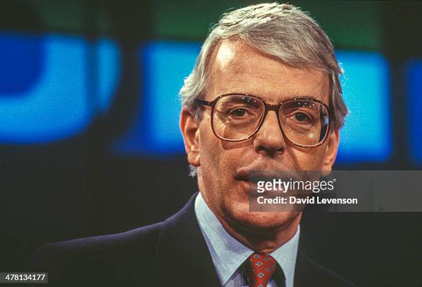 British Prime Minister John Major at the daily Conservative Party General Election Press Conference on 25 April,1997 in London.