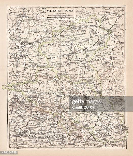 schlesien und poznan, veröffentlichte 1878 zogen - lausitz stock-grafiken, -clipart, -cartoons und -symbole