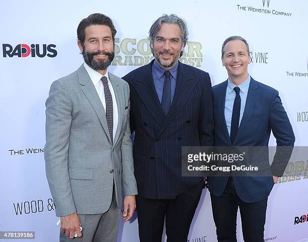 Radius-TWC Co-President Jason Janego, Director Andrea Di Stefano and Radius-TWC Co-President Tom Quinn arrive at the Los Angeles premiere of...