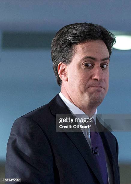 Ed Miliband , the leader of the Labour party, prepares to deliver a speech in the London Business School setting out his party's stance on membership...