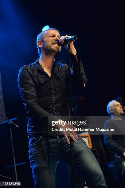 Vocalist Nick Holmes of English doom metal group Paradise Lost performing live on stage at the 2013 Golden Gods Awards in the O2 Arena, London, on...