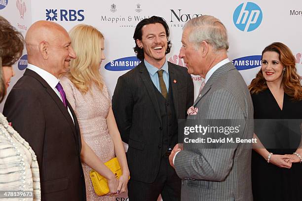 Prince Charles, Prince of Wales meets Joan Collins, Sir Ben Kingsley, Pixie Lott, Luke Evans and Sam Bailey at the Prince's Trust & Samsung Celebrate...