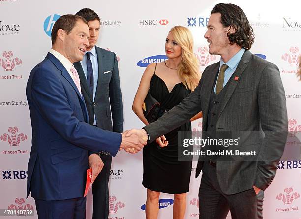 Dominic West, Vernon Kay, Tess Daly and Luke Evans attend The Prince's Trust & Samsung Celebrate Success Awards at Odeon Leicester Square on March...