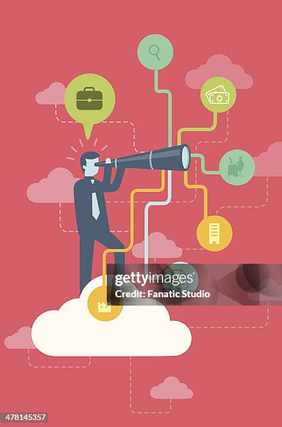 illustration image of man searching of job - spy briefcase stock illustrations