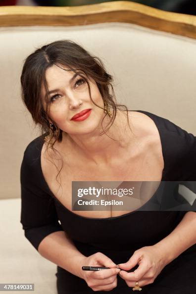 Monica Bellucci attends the photocall at Dolce & Gabbana shop at TSUM