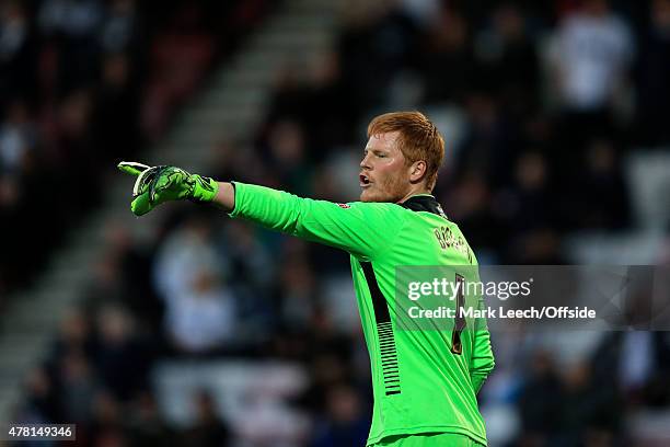 Adam Bogdan of Bolton Wanderers during the Sky Bet Championship match between AFC Bournemouth and Bolton Wanderers at Goldsands Stadium on April 27,...