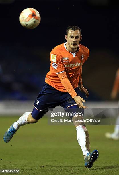 Luke Wilkinson of Luton Town during the Sky Bet League Two match between Luton Town and Wycombe Wanderers at Kenilworth Road on March 24, 2015 in...