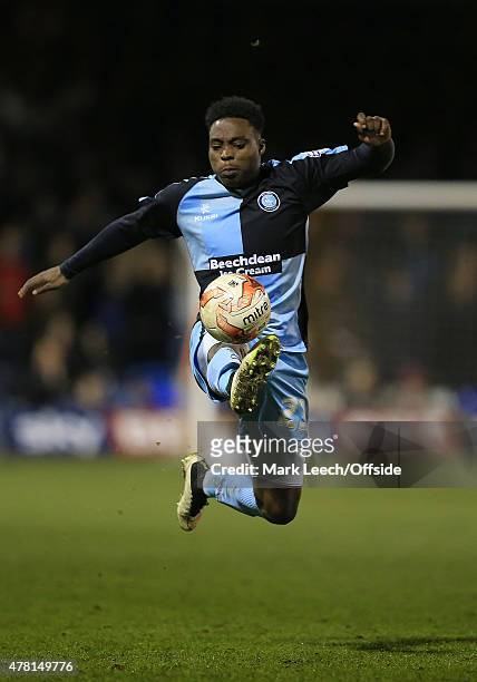 Fred Onyedinma of Wycombe Wanderers during the Sky Bet League Two match between Luton Town and Wycombe Wanderers at Kenilworth Road on March 24, 2015...