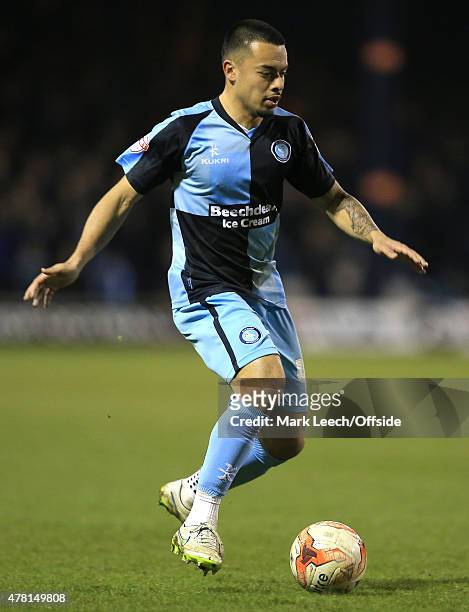 Nico Yennaris of Wycombe Wanderers during the Sky Bet League Two match between Luton Town and Wycombe Wanderers at Kenilworth Road on March 24, 2015...