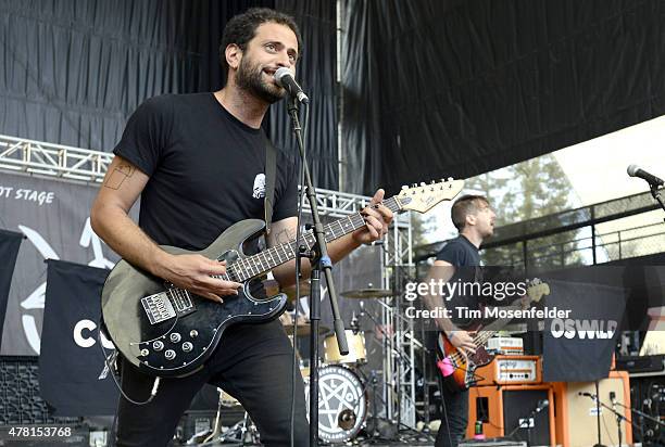 Dan Silver and Sam Pape of Lee Corey Oswald perform during the 2015 Vans Warped Tour at Shoreline Amphitheatre on June 20, 2015 in Mountain View,...