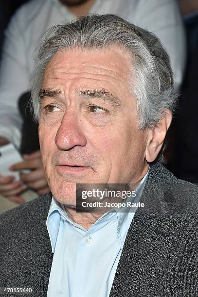 Robert De Niro attends the Giorgio Armani show during the Milan Men's Fashion Week Spring/Summer 2016 on June 23, 2015 in Milan, Italy.