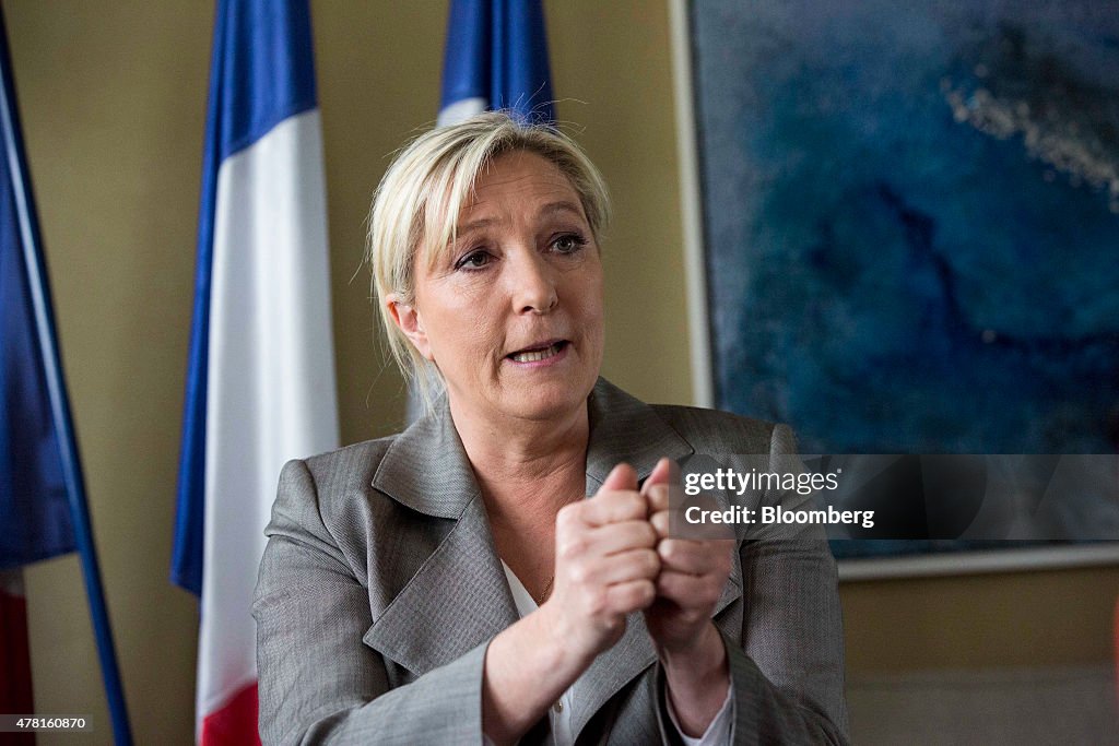 French National Front Leader Marine Le Pen Interview