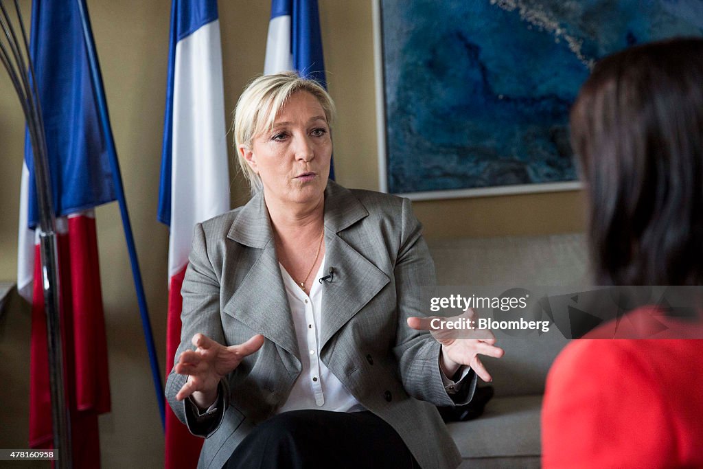 French National Front Leader Marine Le Pen Interview