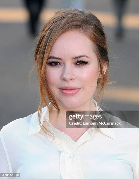 Tanya Burr attends the Vogue and Ralph Lauren Wimbledon party at The Orangery on June 22, 2015 in London, England.