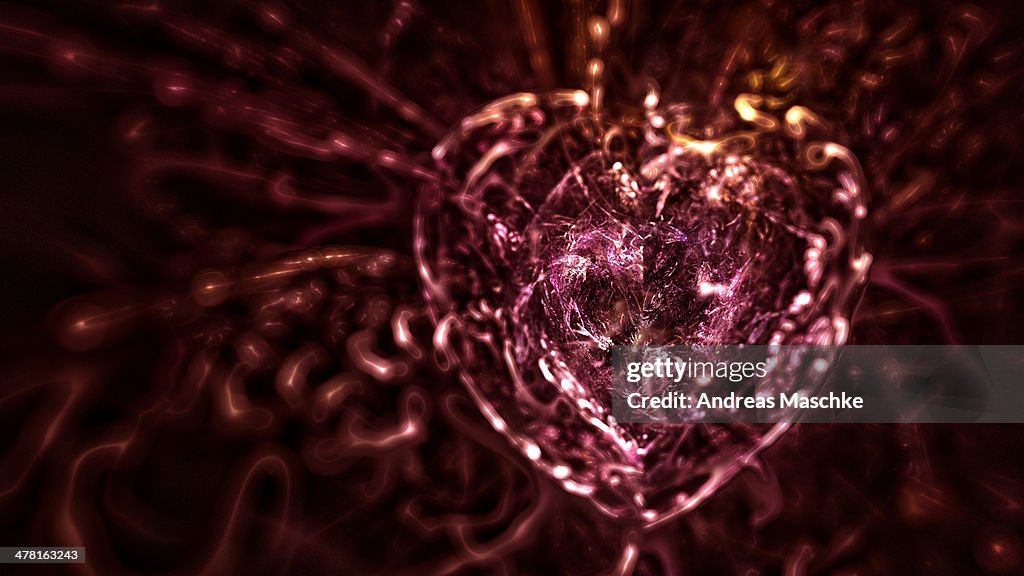 A red digital illustration of a heart
