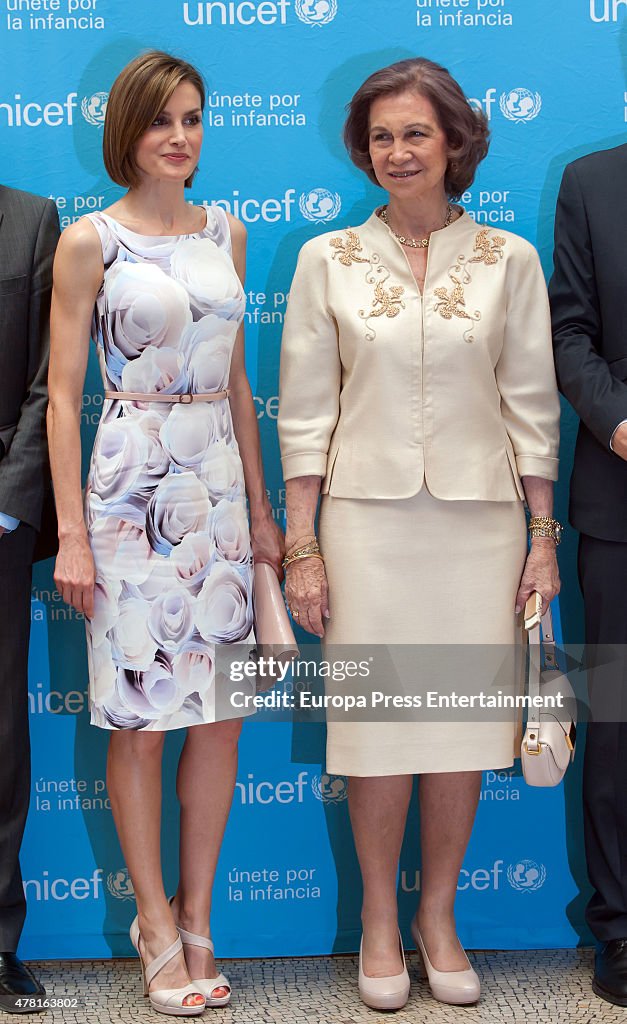 Queen Letizia of Spain and Queen Sofia Attend 2015 UNICEF Awards