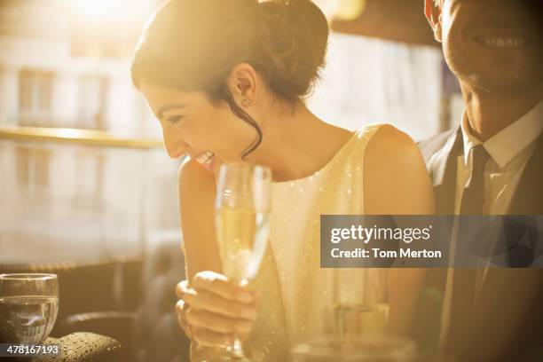 Couple having champagne together