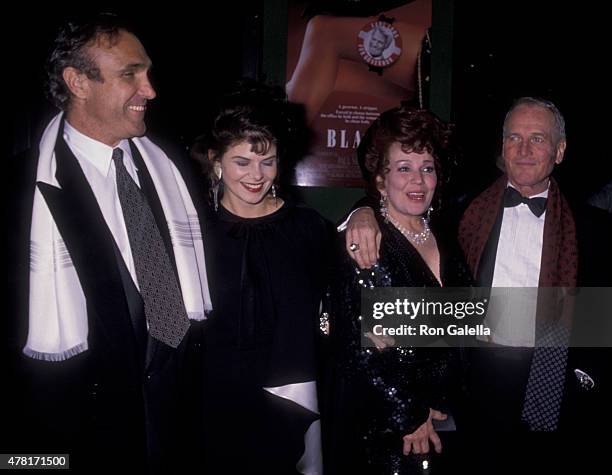 Ron Shelton, Lolita Davidovich, Blaze Starr and Paul Newman attend "Blaze" on December 12, 1989 at the Ziegfeld Theater in New York City.