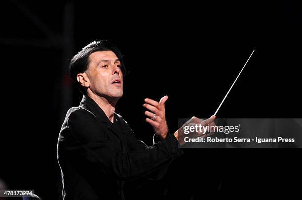 Italian musician and composer Ezio Bosso performs with the Collegium Musicum Almae Matris Orchestra for the ReUniOn of ex students of the Università...