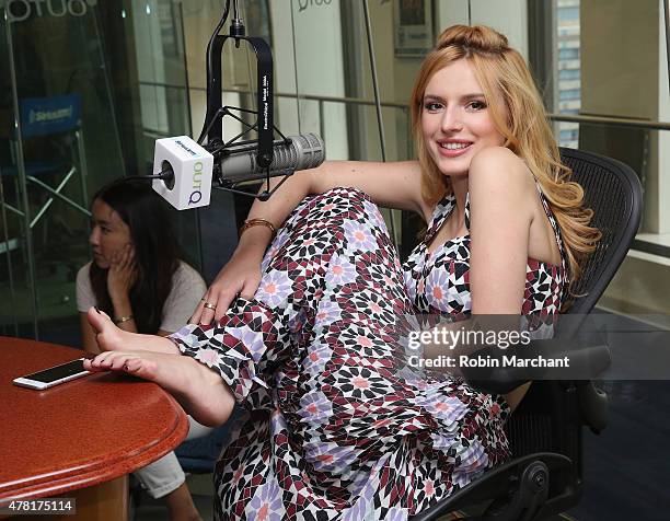 Bella Thorne visits 'The Morning Jolt with Larry Flick' on SiriusXM OutQ at SiriusXM Studios on June 23, 2015 in New York City.