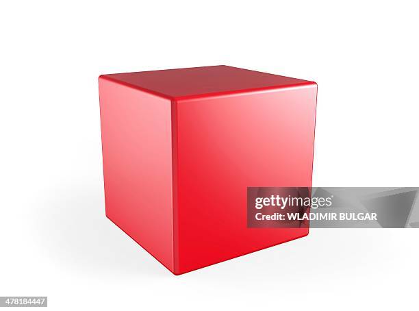 stockillustraties, clipart, cartoons en iconen met red cube, artwork - kubus