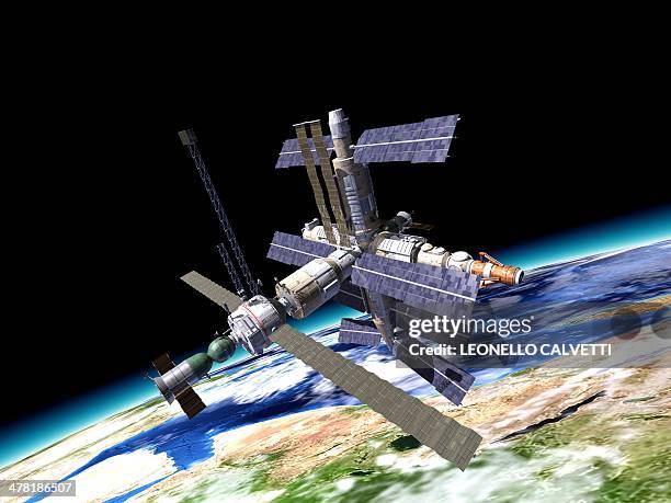 space station, artwork - space station stock illustrations