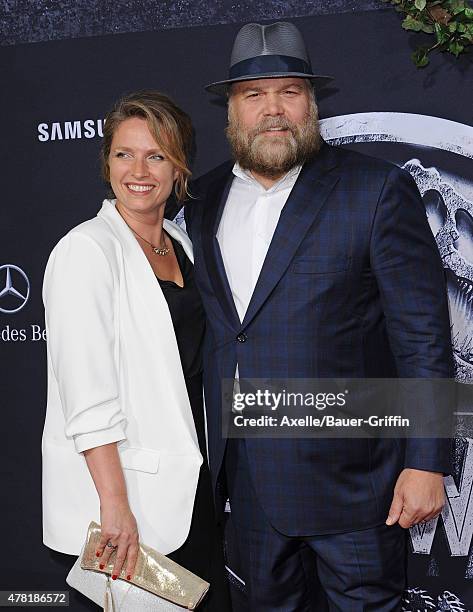 Actor Vincent D'Onofrio and wife Carin van der Donk arrive at the World Premiere of 'Jurassic World' at Dolby Theatre on June 9, 2015 in Hollywood,...