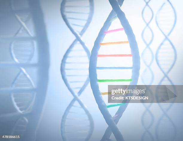 dna molecules, artwork - model blue background stock illustrations