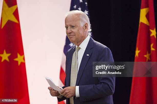 Vice President Joe Biden at the Strategic and Economic Dialogue being held at the State Department with China in Washington, USA on June 23, 2015.