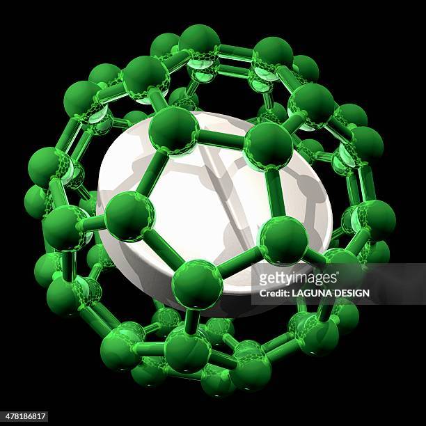 nanomedicine, conceptual artwork - buckyball stock illustrations