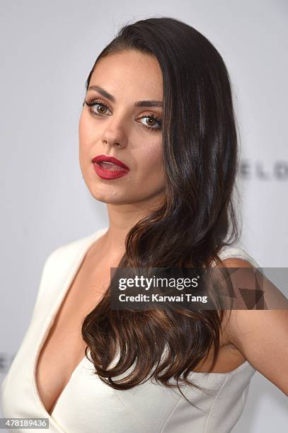 Actress and Gemfields brand ambassador, Mila Kunis, attends a photocall for the launch of Gemfields Mozambican rubies in London at Corinthia Hotel...