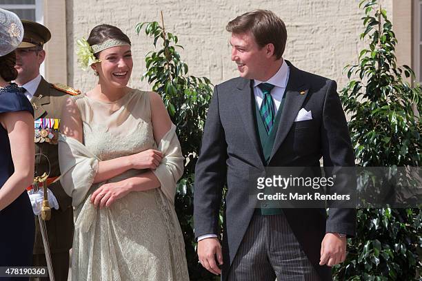 Prince Sebastien and Princess Alexandra of Luxembourg assist National Day on June 23, 2015 in Luxembourg, Luxembourg.